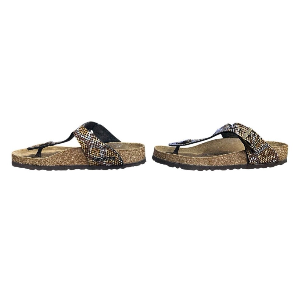 Birkenstock Gizeh Shiny Python Thong Sandals Eu 3… - image 7